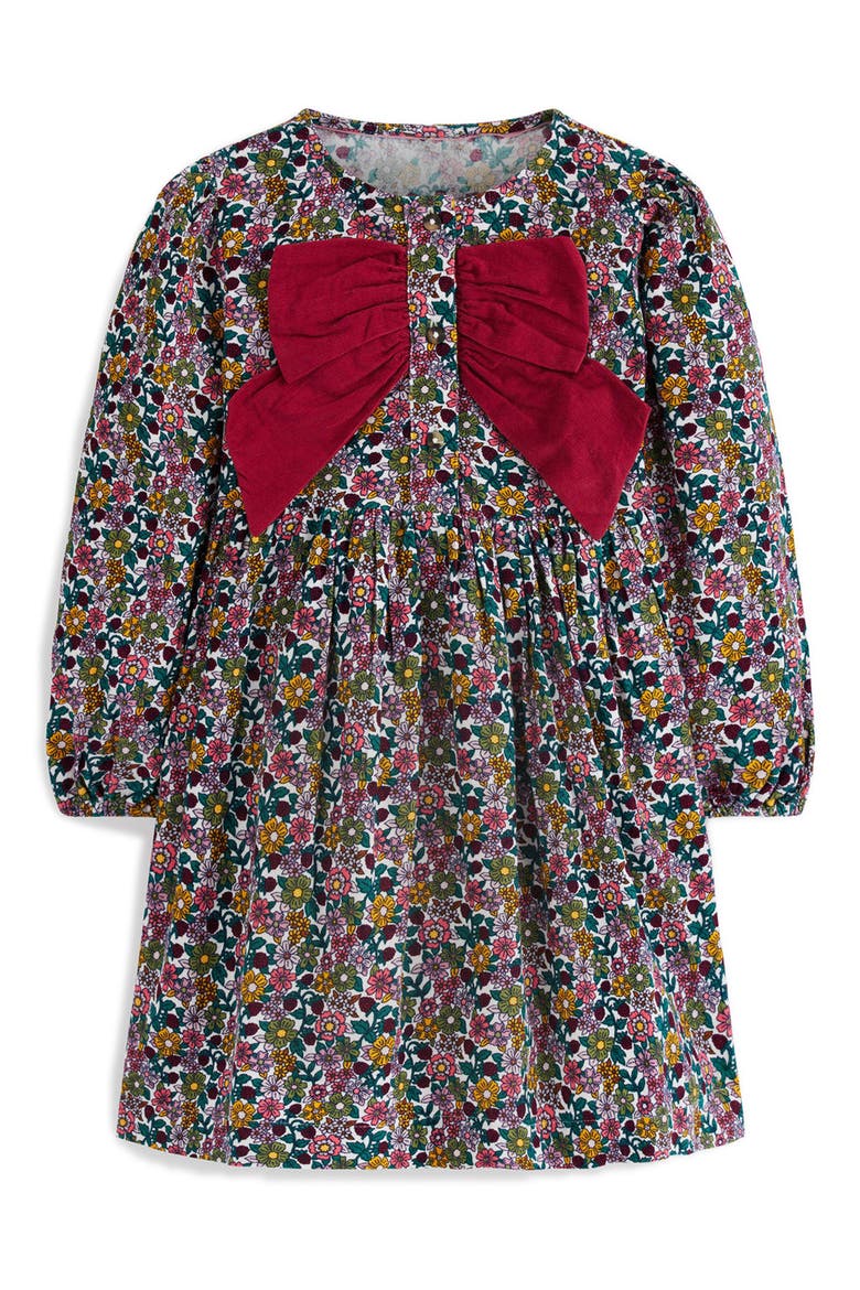 Kids' Bow Corduroy Dress, Main, color, FLORAL CORDUROY