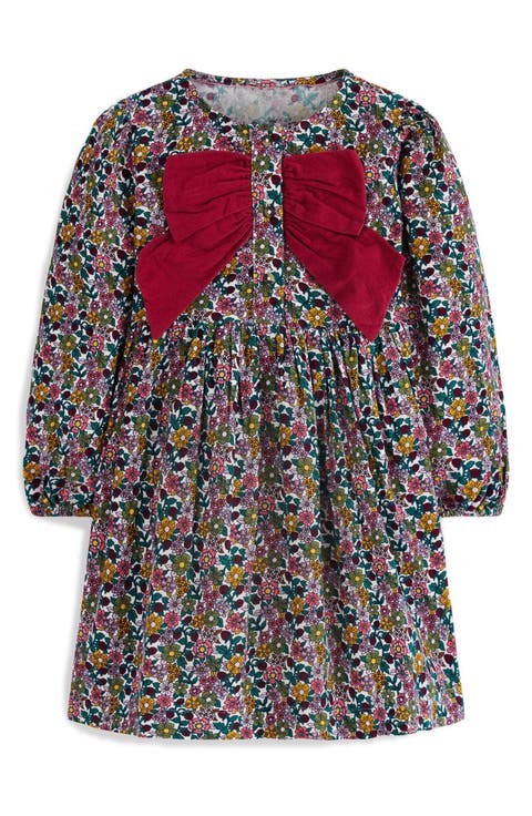 Kids' Bow Corduroy Dress