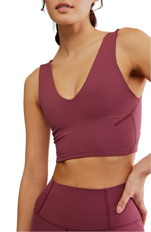 Free People Fp Movement Never Better Crop V-neck Tank In Burgundy