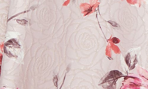 Alex Evenings Metallic Floral Jacquard Off The Shoulder Gown In Blush Multi