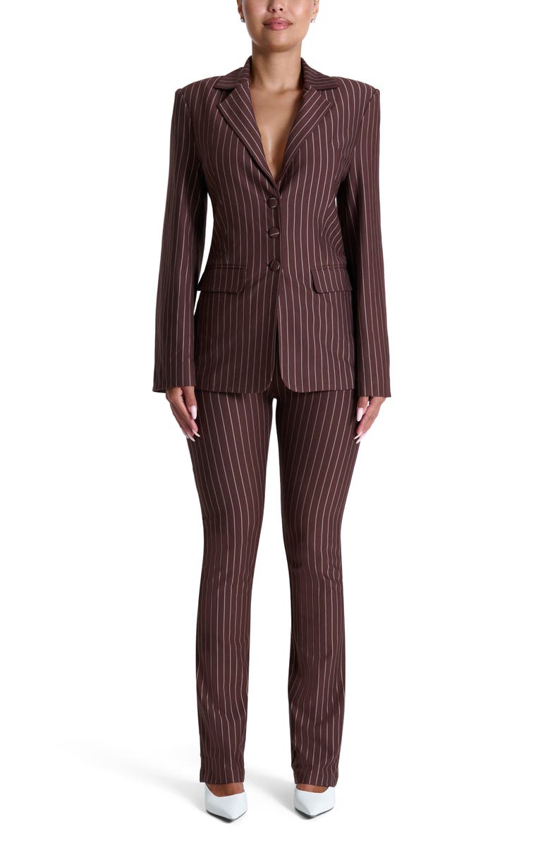 Naked Wardrobe High Waist Bootcut Pants, Alternate, color, Brown