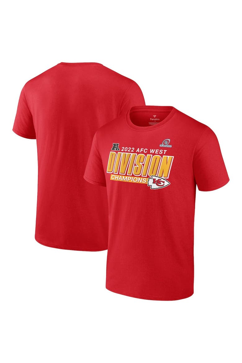 Men's Fanatics Branded Red Kansas City Chiefs 2022 AFC West Division Champions Big & Tall Divide & Conquer T-Shirt, Main, color, Red