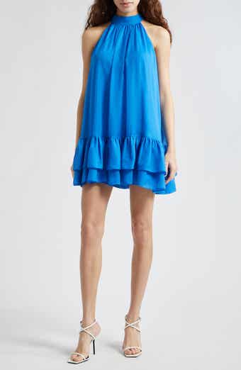 Alice + Olivia Corine Halter Tie Neck Trapeze Minidress Alice + Olivia Corine Halter Tie Neck Trapeze Minidress
