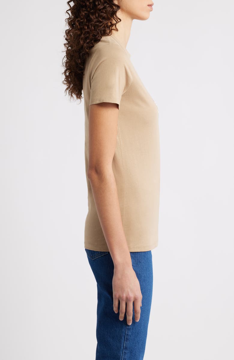 BOSS Orange Elogo Logo Cotton T-Shirt, Alternate, color, Beige