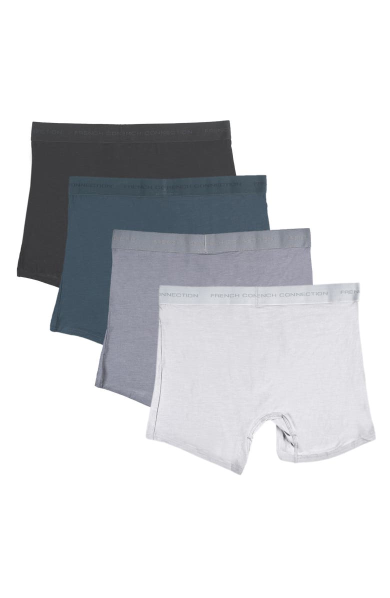 French Connection 4-Pack Modal Boxer Brief, Alternate, color, Black Gray