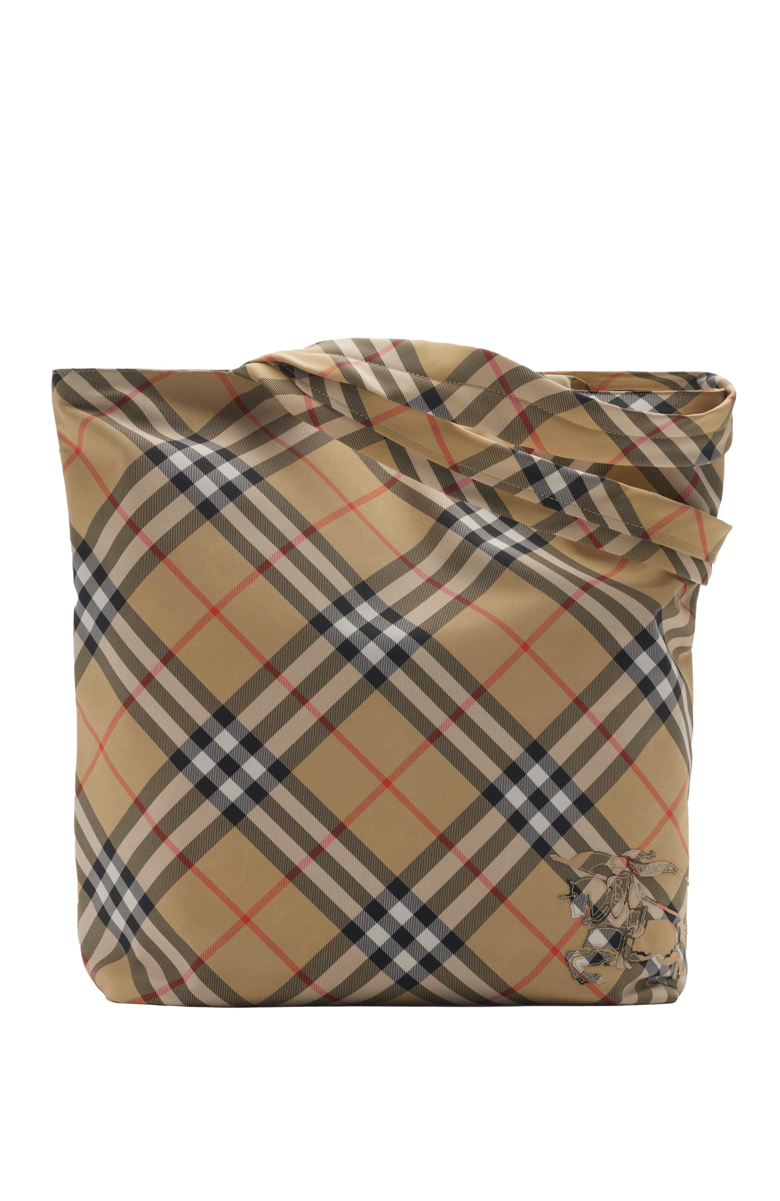 Burberry Check Tote, Main, color, Sand
