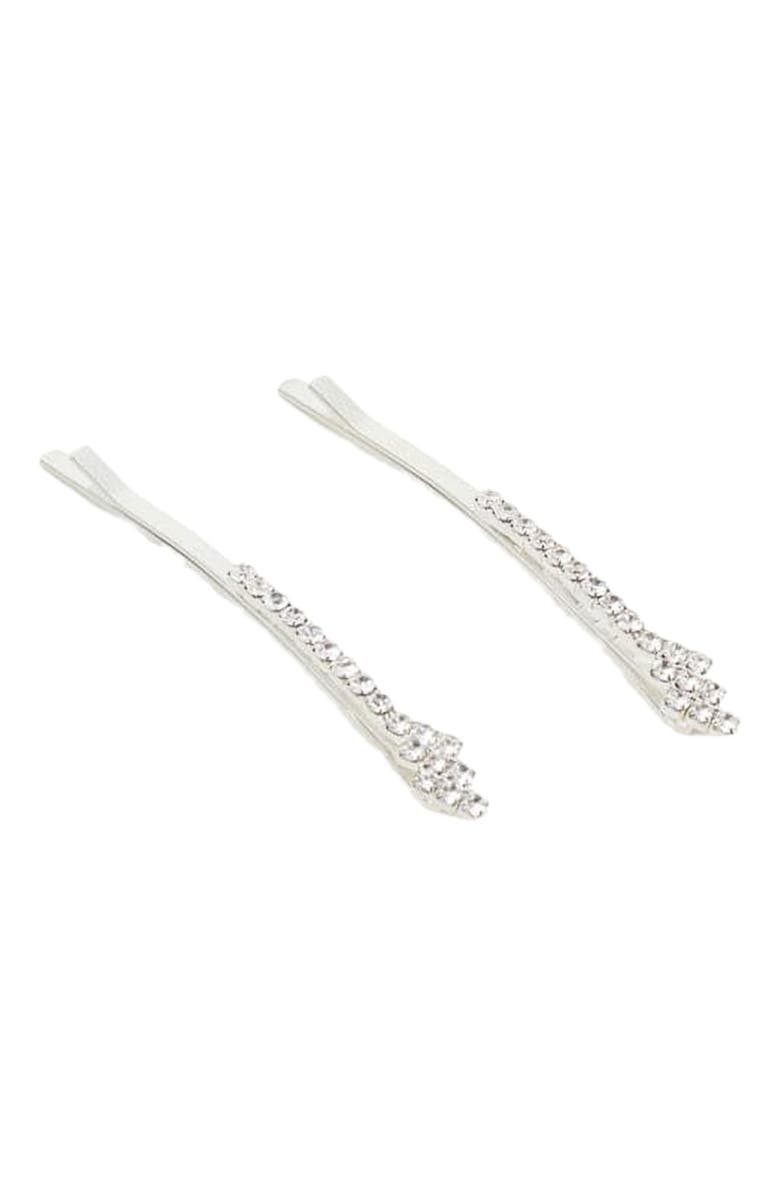 NUME Zig Zag Sparkle Hair Pin, Main, color, Silver