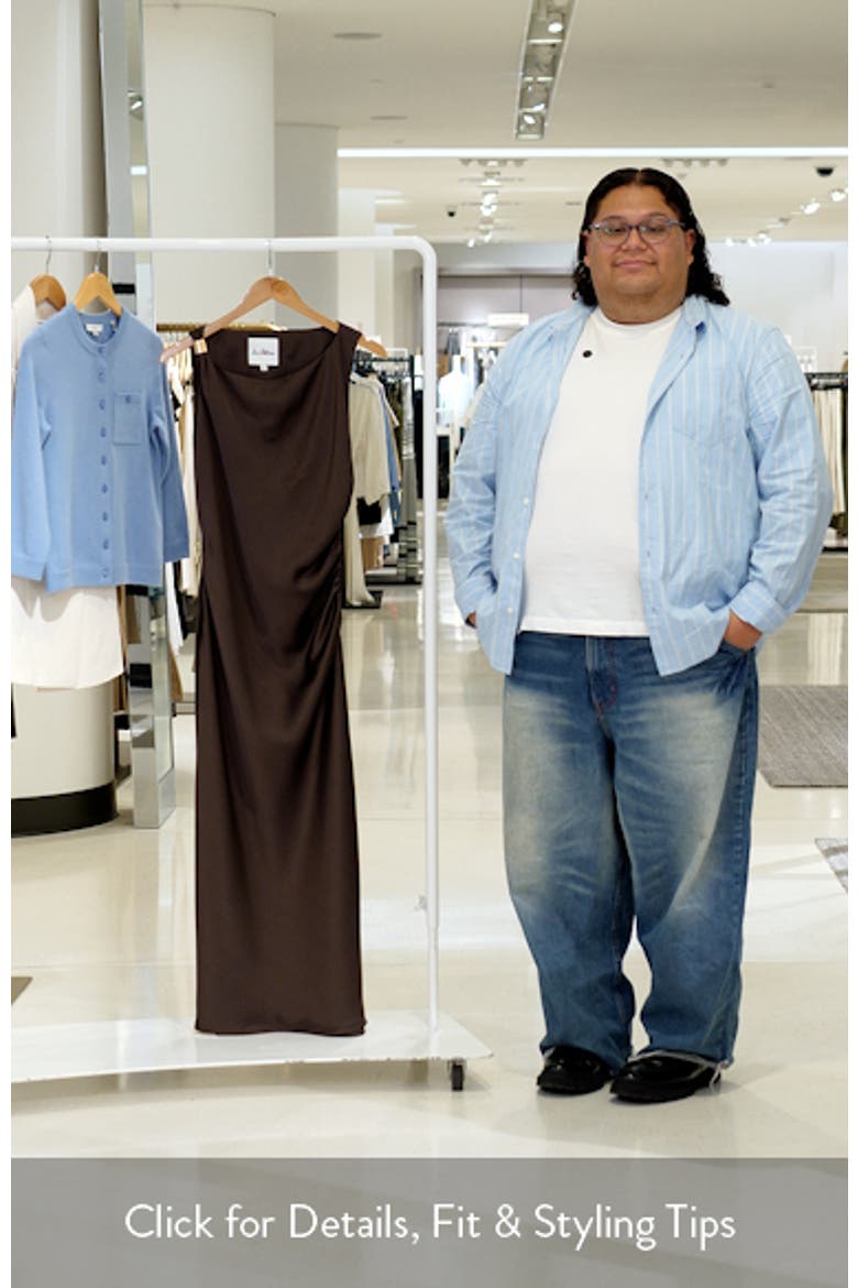 Ruched Satin Maxi Dress video