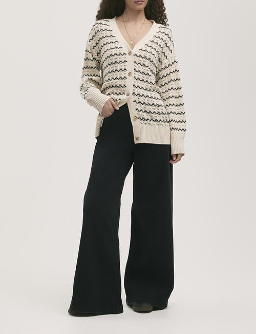 Finery London Alena V-neck Crochet Cardigan In White