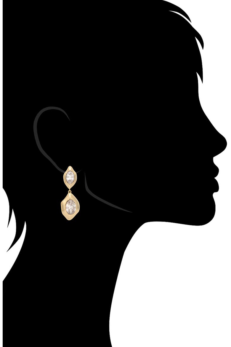 Organic Shaped Cubic Zirconia Drop Earrings, Alternate, color, CZ