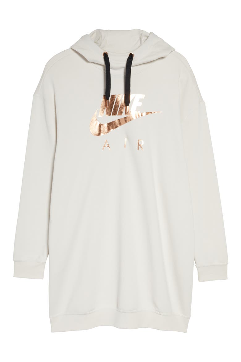 NSW Air Hooded Sweatshirt Dress, Alternate, color, PHANTOM/ BLACK