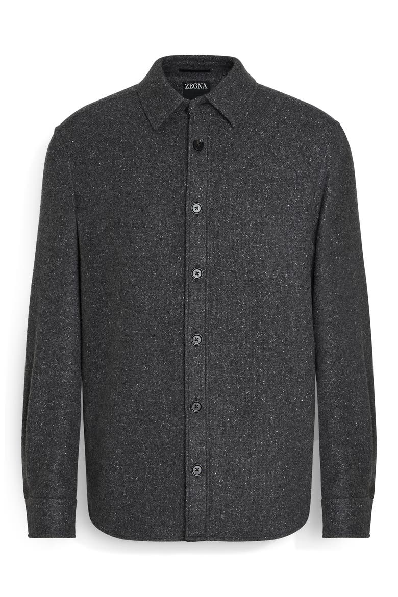 Cashmere & Silk Overshirt, Alternate, color, DARK GREY