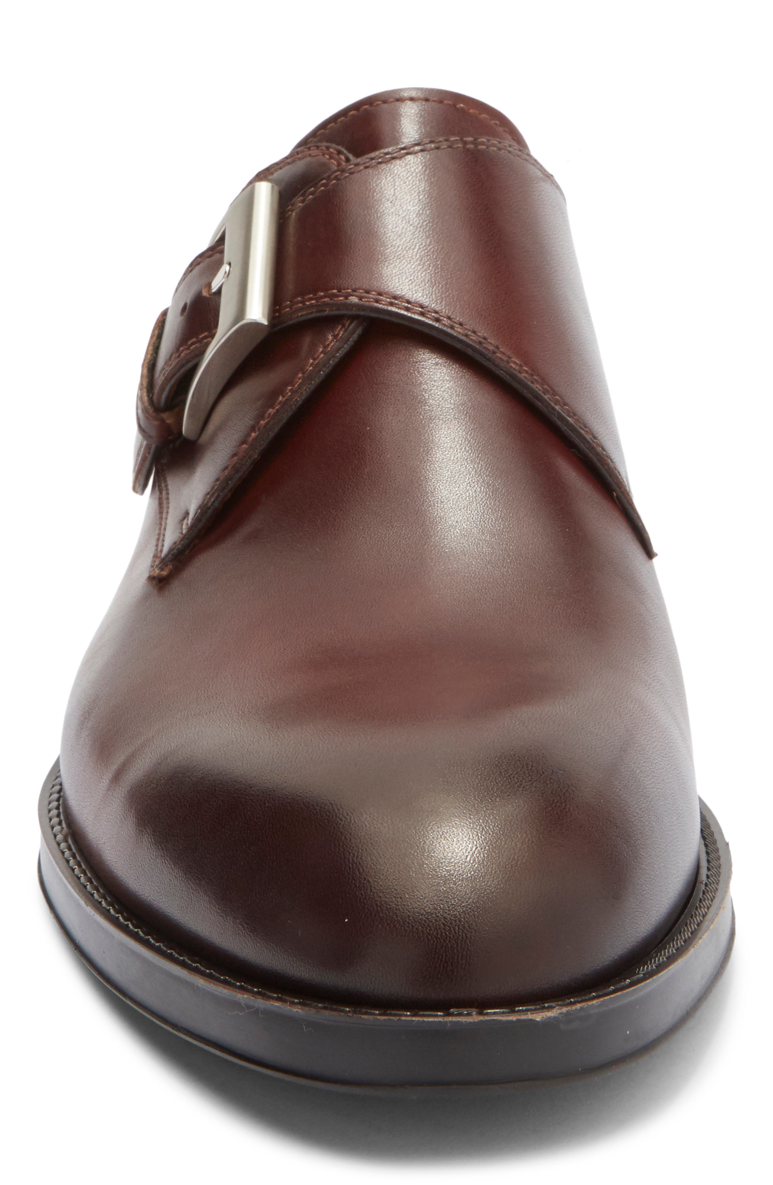 Magnanni Franklyn Monk Strap Shoe, Alternate, color, Mid Brown