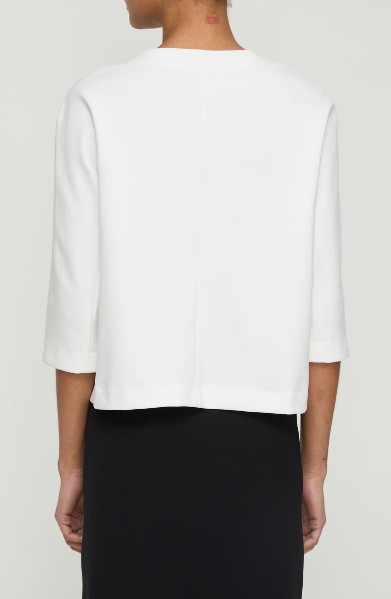 Lafayette 148 New York Relaxed Elbow Sleeve Top, Alternate, color, White