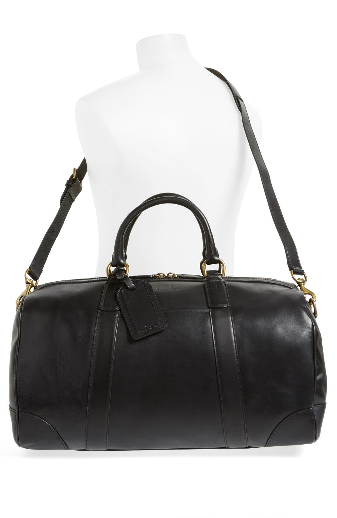 Polo Ralph Lauren Leather Duffel Bag, Alternate, color, 