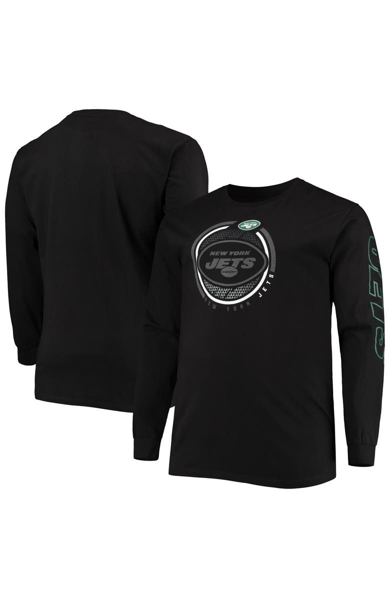 FANATICS Men's Fanatics Branded Black New York Jets Big & Tall Color Pop Long Sleeve T-Shirt, Main, color, 