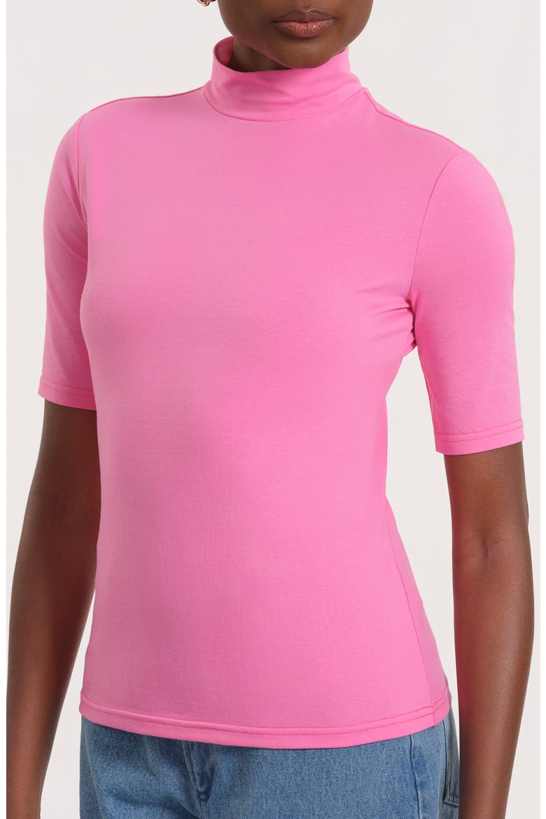 Print Mock Neck Top, Main, color, LIGHT PINK