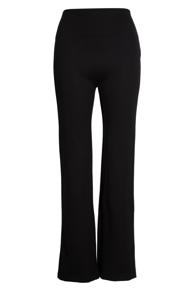 Rio High Waist Flare Leg Knit Pants, Main, color, BLACK