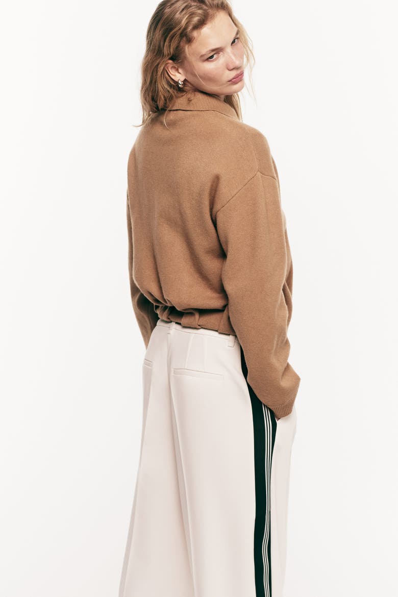Oversized Zip-through Cardigan, Alternate, color, Dark beige