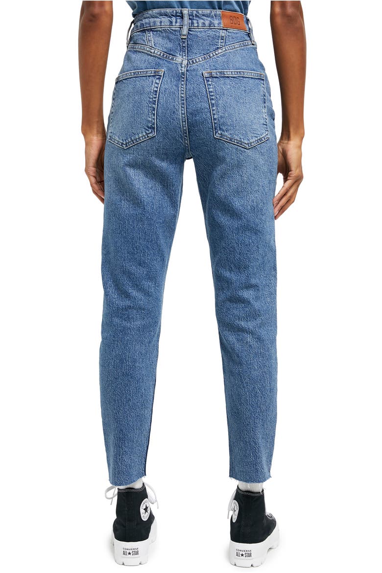 Edie High Waist Raw Hem Skinny Jeans, Alternate, color, MID VINTAGE