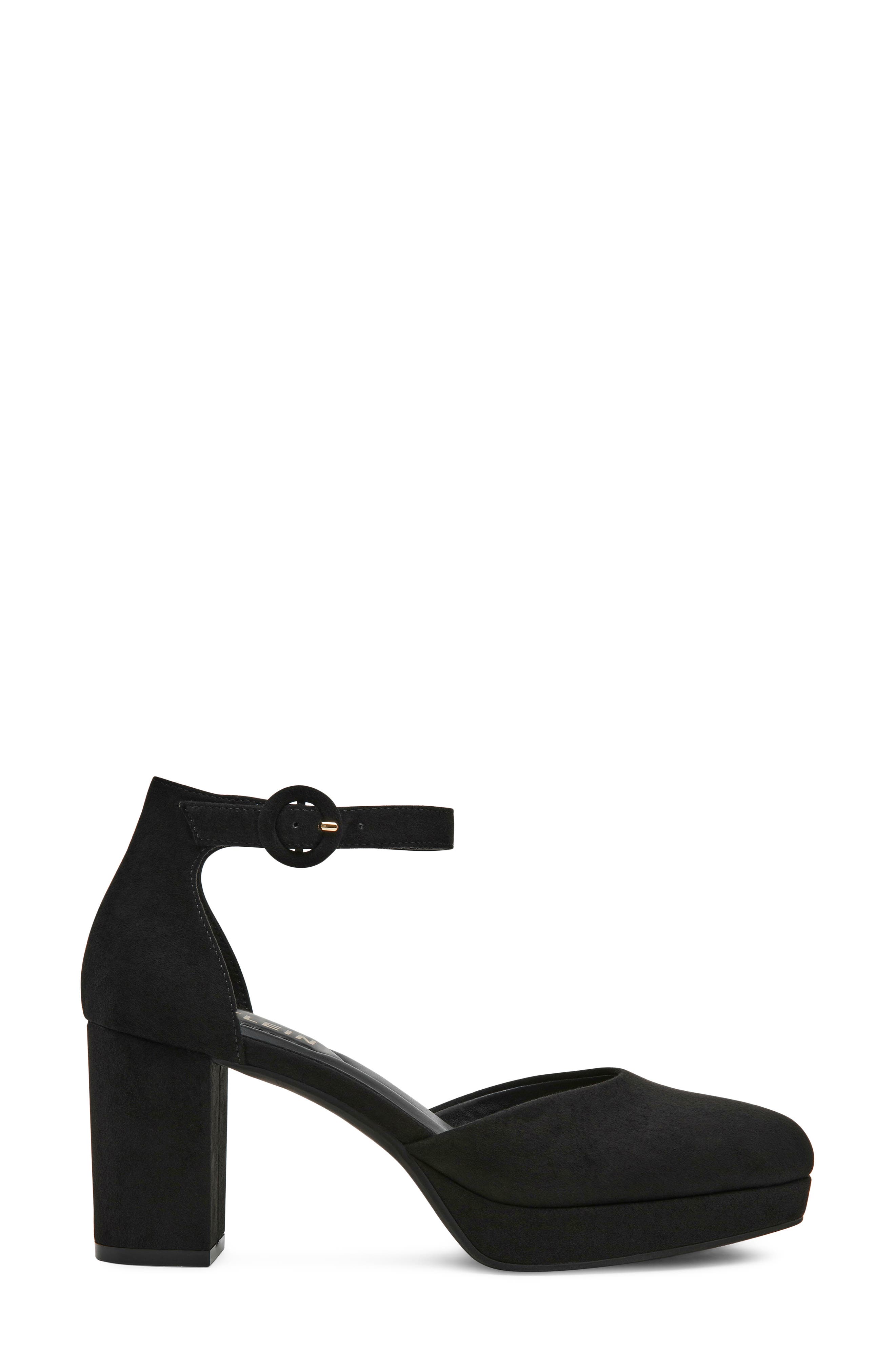 Faith Platform Ankle Strap Pump, Alternate, color, BLACKK MICRO SUEDE