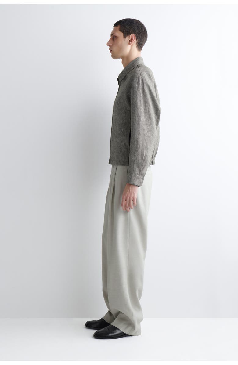 COS Linen Blouson Jacket, Alternate, color, Gray Mélange
