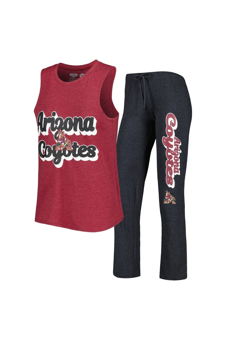 Women's Concepts Sport Garnet/Black Arizona Coyotes Meter Muscle Tank Top & Pants Sleep Set, Main, color, Garnet