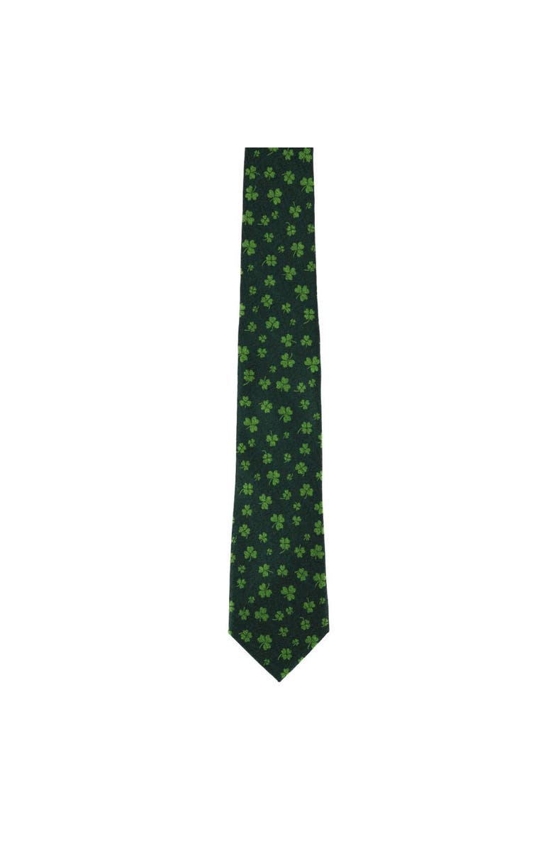Trafalgar Green Shamrock Novelty Silk Necktie, Alternate, color, Green Shamrocks