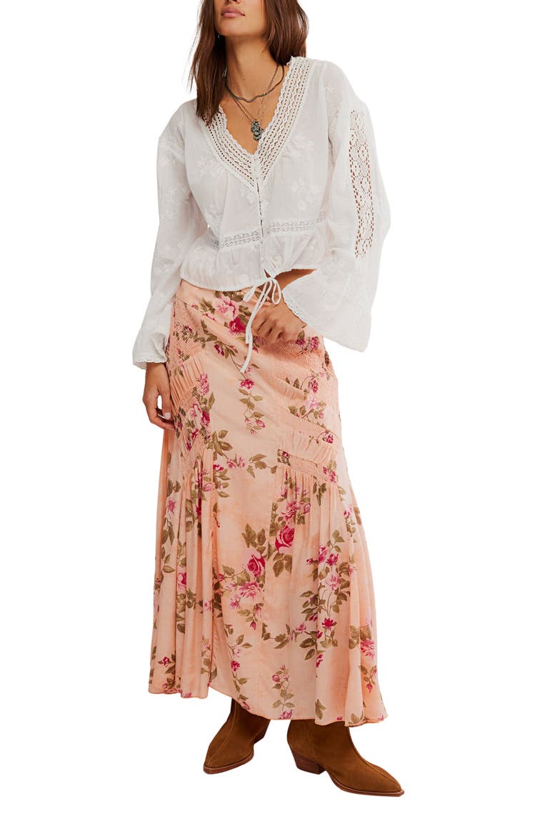 Rowan Floral Smocked Maxi Skirt, Alternate, color, FALLING FLORAL-MAUVE