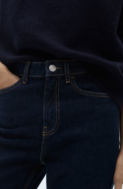 Mango Mid Rise Straight Leg Jeans In Open Blue
