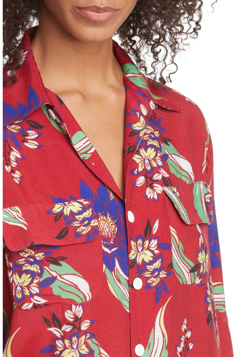 '40s Floral Print Shirt, Alternate, color, LOTUS PRINT