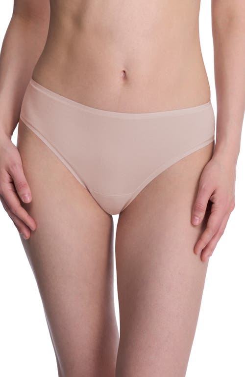 Natori Bliss Bare Stretch Cotton Thong In White