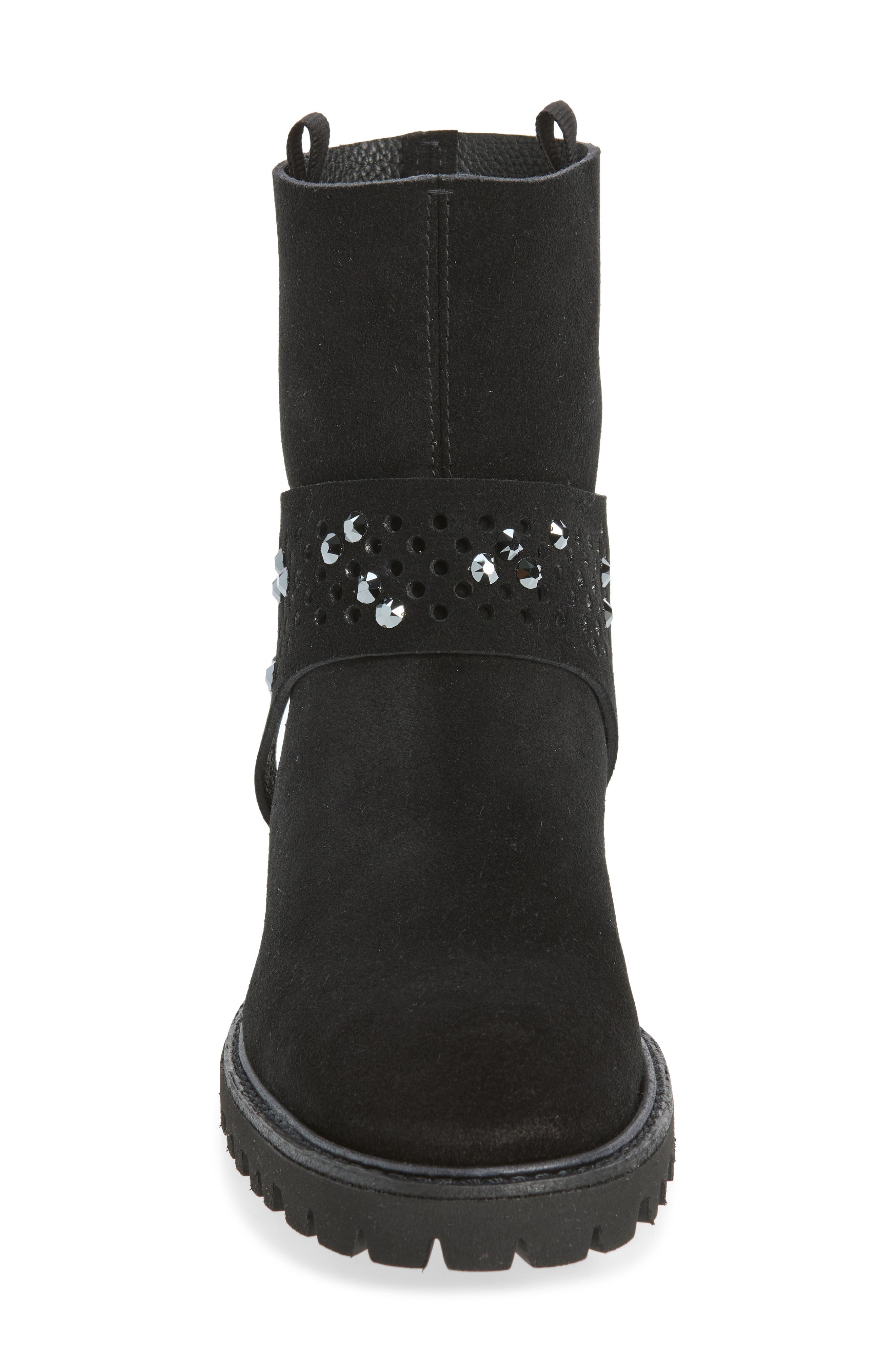 Sandor Crystal Embellished Leather Boot, Alternate, color, BLACK CASTORO