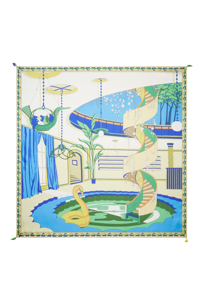 The Pool Square Silk Scarf, Alternate, color, THE POOL SQUARE BLUE