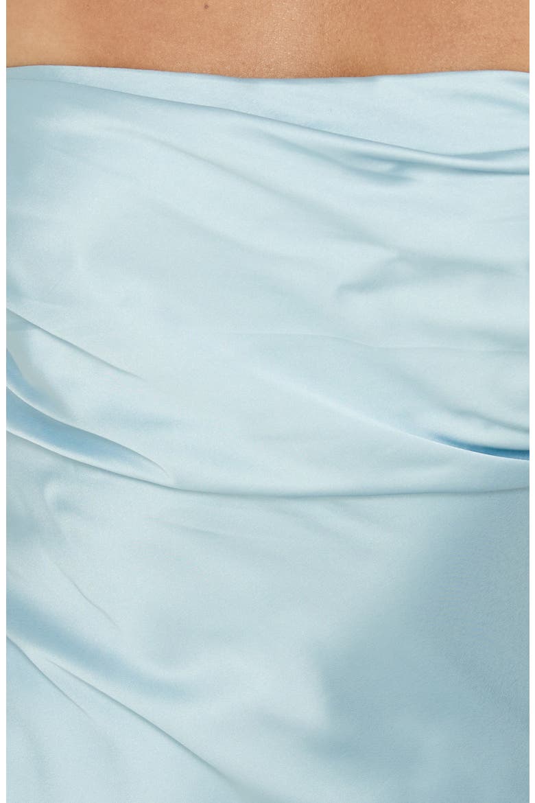Zabbarra Off the Shoulder Satin Minidress, Alternate, color, BLUE