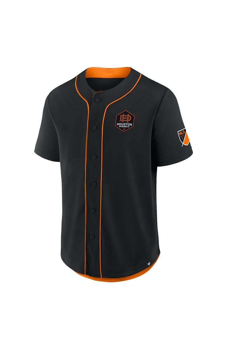 FANATICS Men's Fanatics Black Houston Dynamo FC Injury Time Baseball Jersey, Alternate, color, 