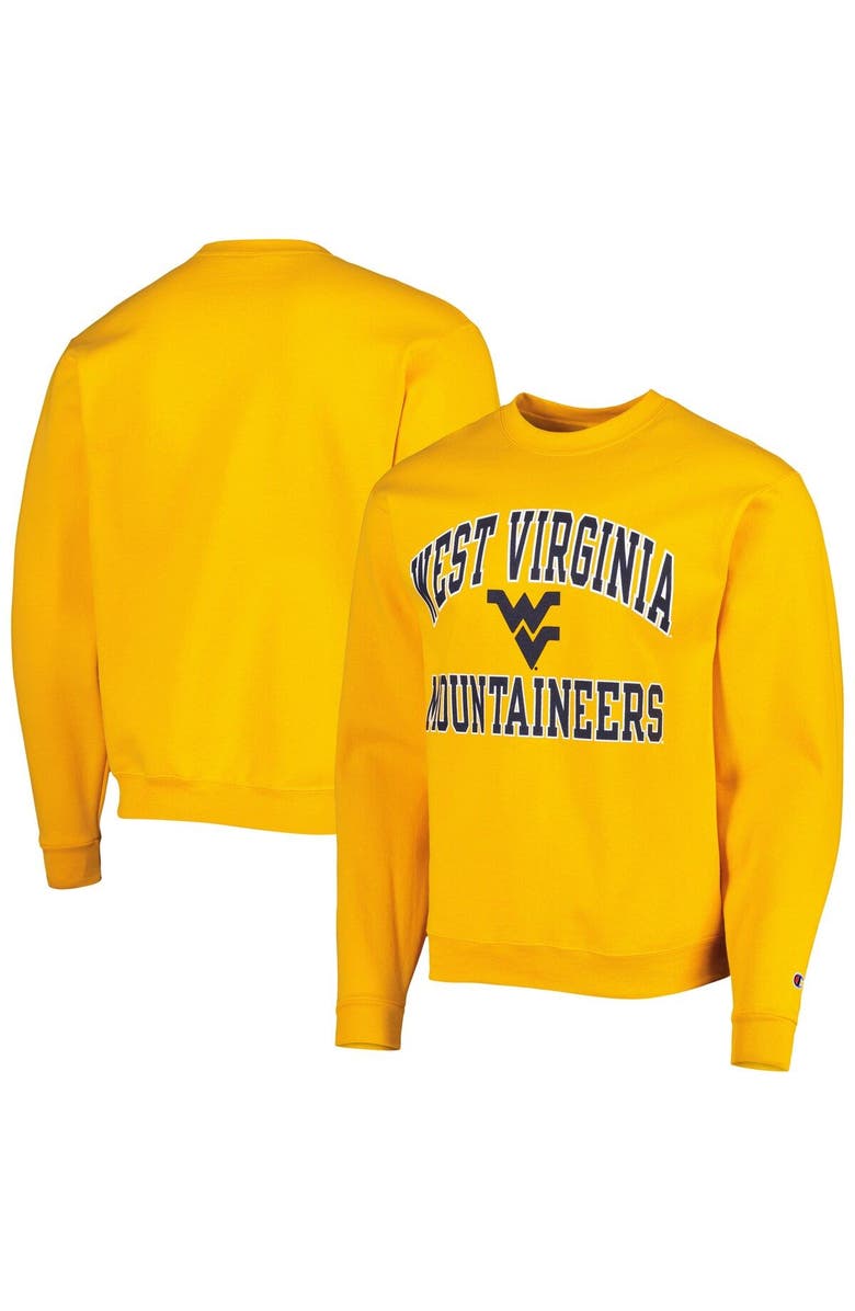 Champion Men's Champion Gold West Virginia Mountaineers High Motor Pullover Sweatshirt, Main, color, 