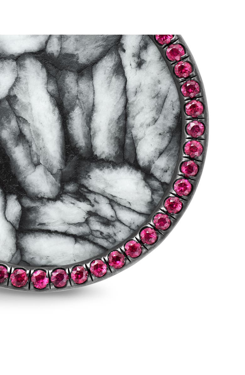 David Yurman Elements Artist Series Blackened Silver, Pinolith & Pavé Ruby Disc Pendant, Alternate, color, Pinolith/ Silver