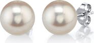 The Pearl Source Freshwater Round Pearl Stud Earrings 9mm