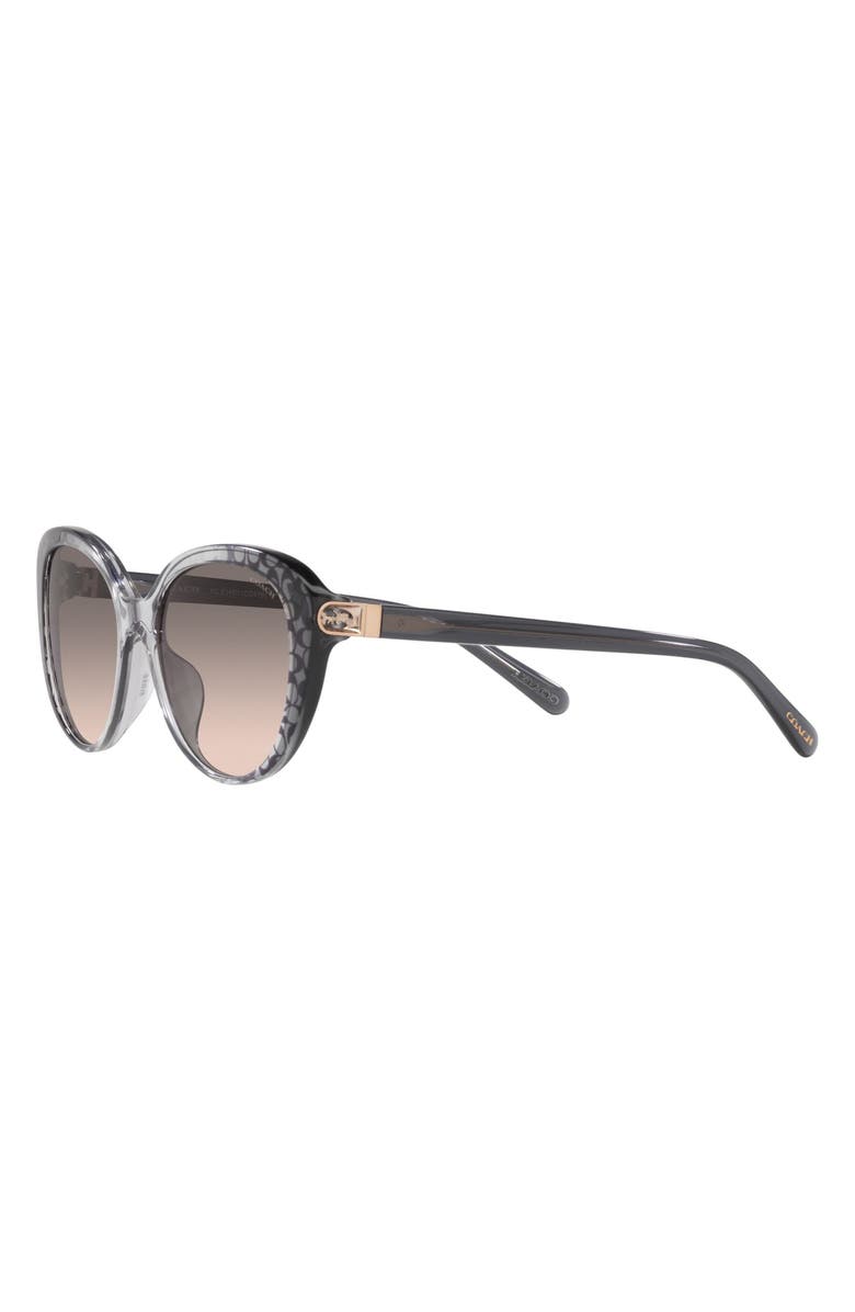 COACH 56mm Gradient Cat Eye Sunglasses, Alternate, color, Grey