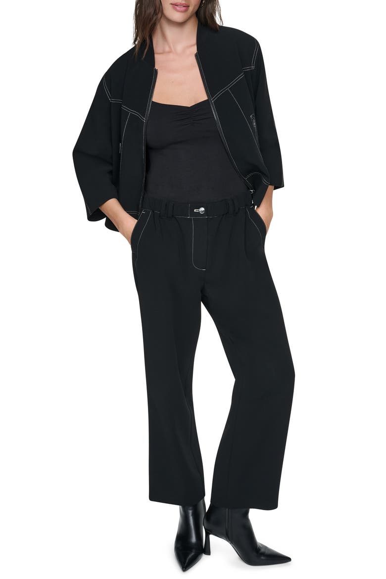 Contrast Stitch Jacket, Alternate, color, BLACK