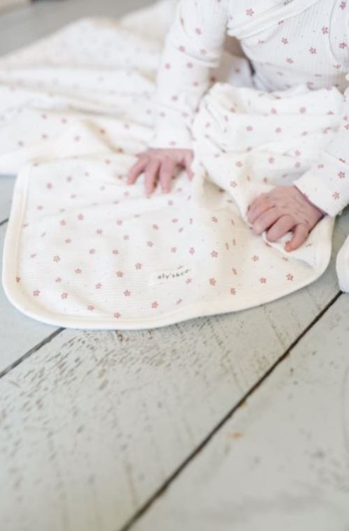 Ely's & Co. Ribbed Cotton Zipper Blanket Collection In Floral Pin Dot