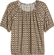 AK ANNE KLEIN Keyhole Peasant Top