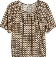 AK ANNE KLEIN Keyhole Peasant Top