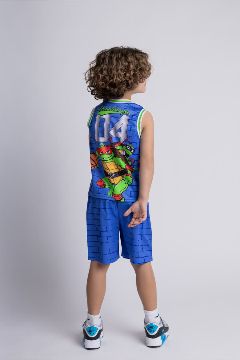 Basketball Jersey and Shorts Set, Alternate, color, Leo and Mikey Blue