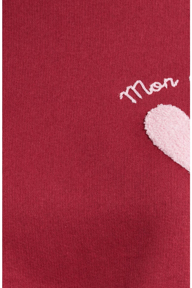 Mon Cheri Chenille Embroidered Sweatshirt, Alternate, color, RED PINK MON CHERI HEART