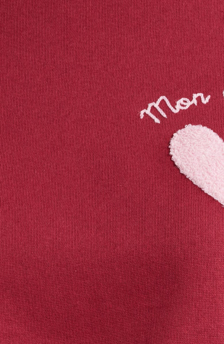 Caslon<sup>®</sup> Mon Cheri Chenille Embroidered Sweatshirt, Alternate, color, Red Pink Mon Cheri Heart