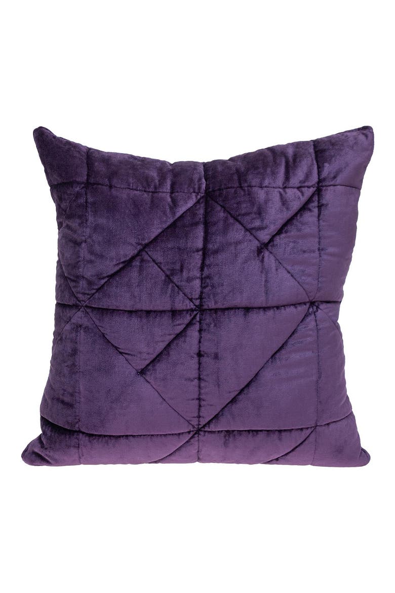Zoe Quilted Throw Pillow, Main, color, PURPLE
