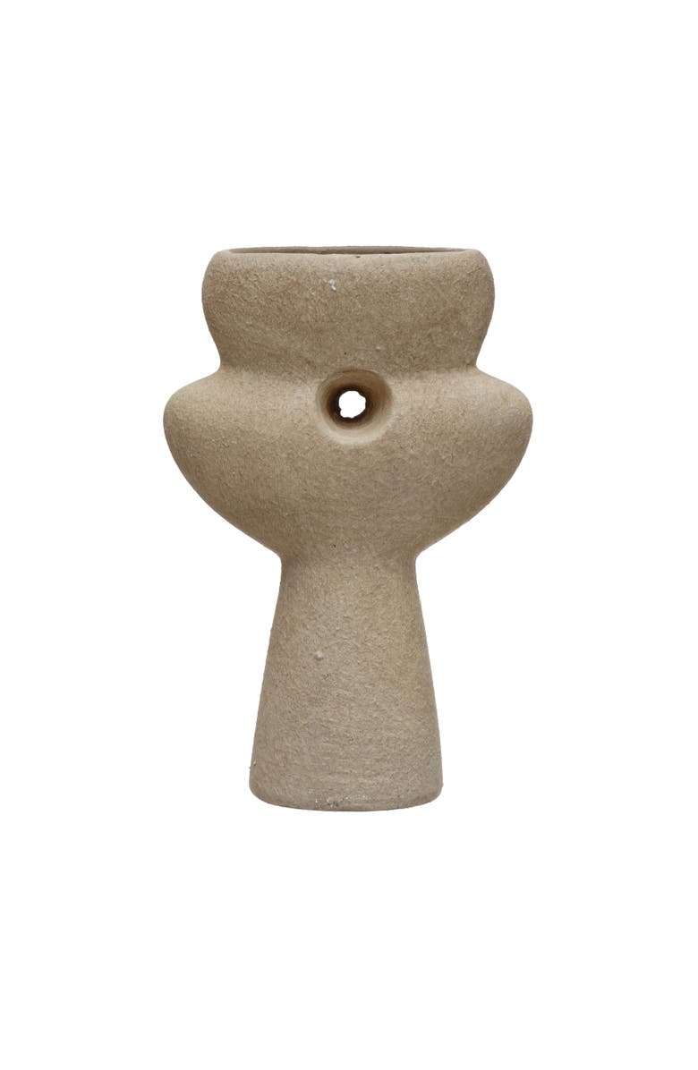 Storied Home Terra-cotta Sculptural Vase, Natural Sand Finish, Main, color, Grey