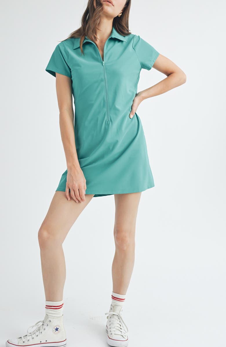 WISHLIST Front Zip Short Sleeve Tennis Dress | Nordstromrack WISHLIST Front Zip Short Sleeve Tennis Dress | Nordstromrack